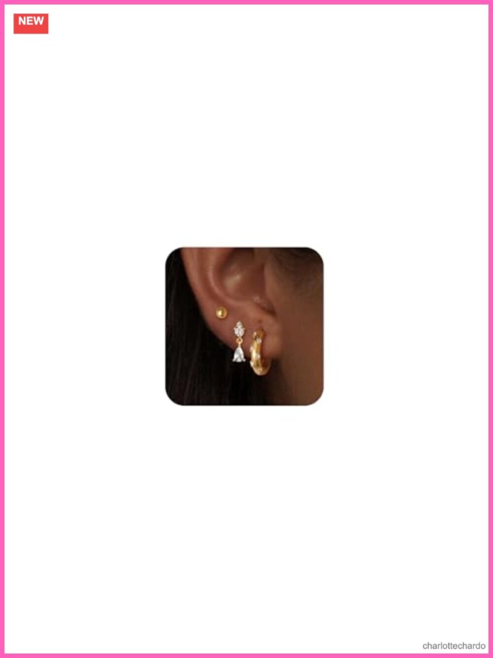Huggie Hoop Earrings Set for Women 14K Gold Plated Brass Jewelry Gift